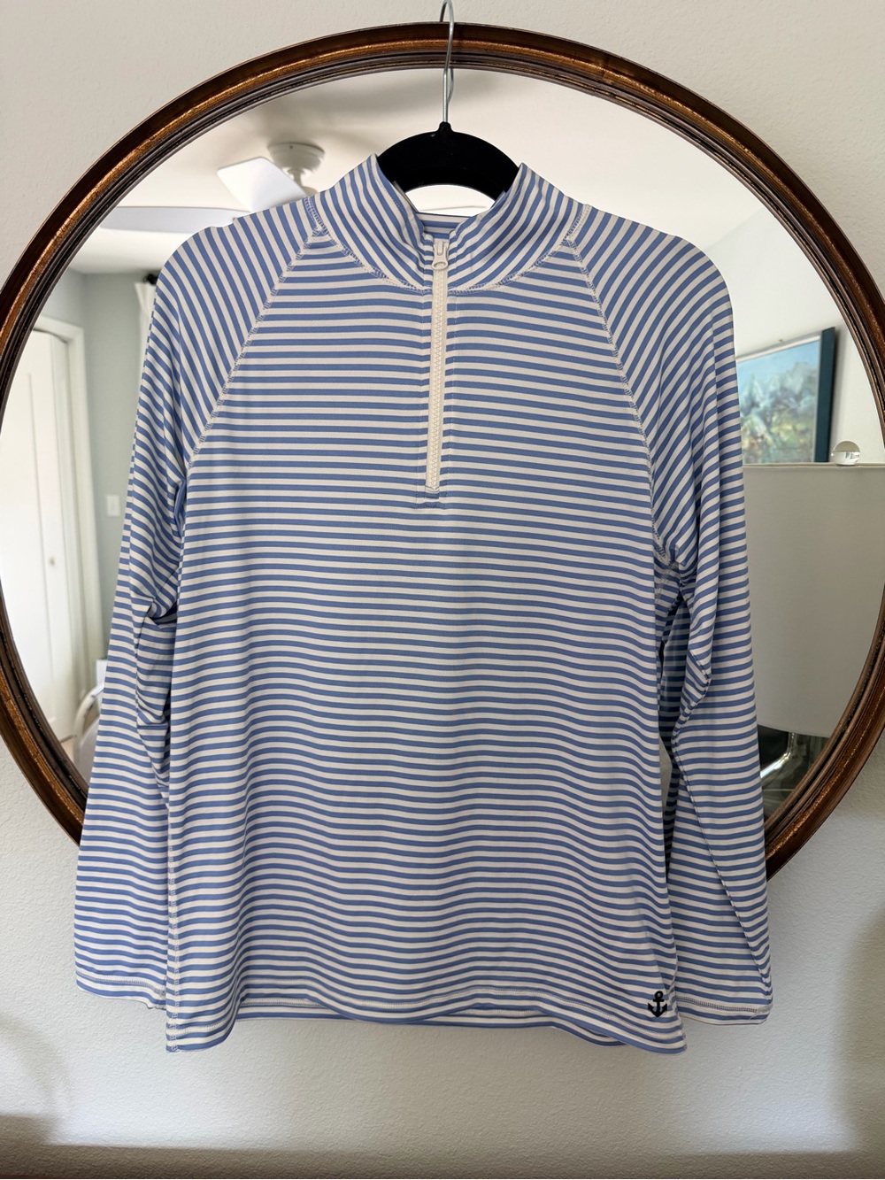 Crewcuts Boy’s Long-Sleeve Blue & White Striped Performance Pullover